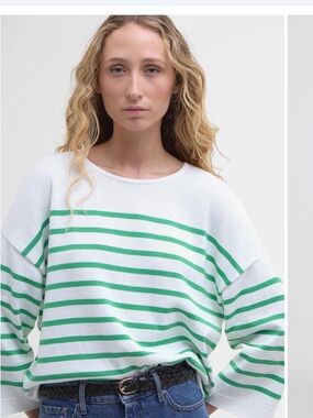 NWT Barbour Striped Kayleigh Sweater 100% cotton Sz 6 (UK/Barbour size)